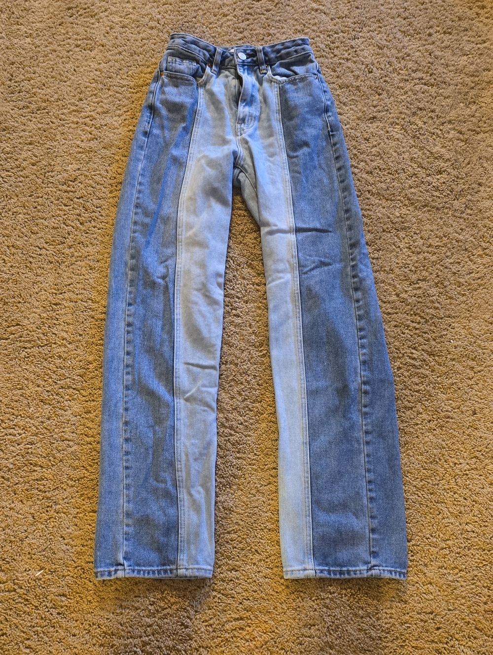 Colorblock Two-Tone Blue Jeans